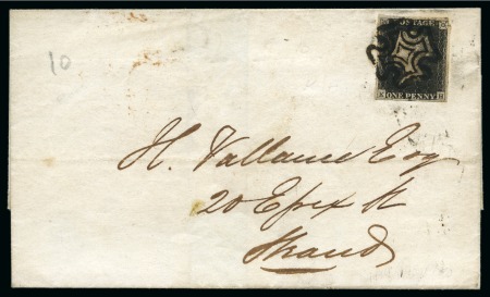 Stamp of Great Britain » 1840 1d Black and 1d Red plates 1a to 11 1841 Wrapper sent within London with 1840 1d black pl.10 KH