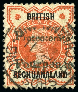 Stamp of Bechuanaland » Bechuanaland Protectorate 1889 (Mar) 4d on 1/2d vermilion with GREEN OVERPRINT
