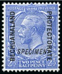 Stamp of Bechuanaland » Bechuanaland Protectorate 1913-24 1/2d to 5s mint nh SPECIMENS (excl.1 1/2d)