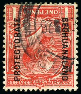 Stamp of Bechuanaland » Bechuanaland Protectorate 1925-27 1d Scarlet with INVERTED WATERMARK used