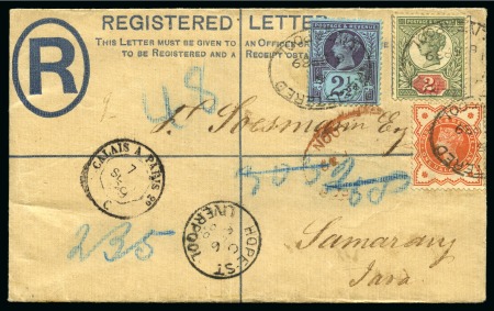 Stamp of Great Britain » 1855-1900 Surface Printed 1887-1900 Jubilee issue group of 3 covers incl. one to Java, 10d single franking and 1s3d franking