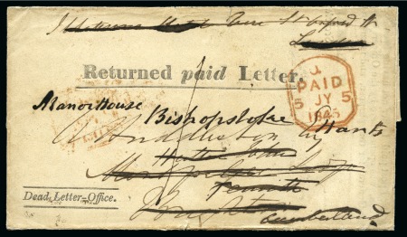 Stamp of Great Britain » Postal History » Pre-Adhesive & Stampless 1793-1838, Group of 7 stampless covers