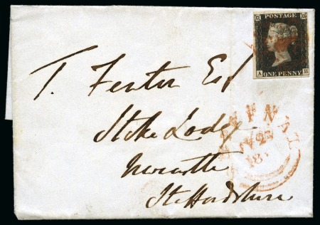 Stamp of Great Britain » 1840 1d Black and 1d Red plates 1a to 11 1841 Wrapper from Shiffnal to Newcastle-under-Lyme with 1d black