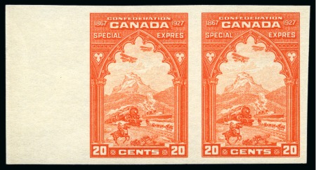 Stamp of Canada 1927 Express stamp 20C orange in horizontal marginal