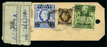 Stamp of British Occupation of Italian Colonies » Eritrea 1951 Sample baggage label sent registered