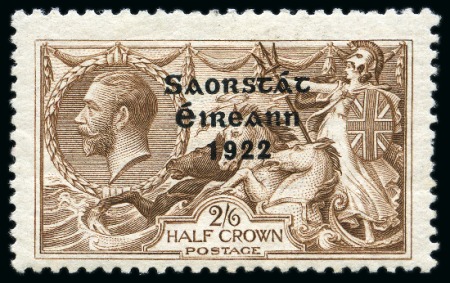 Stamp of Ireland » 1922-23 Thom Three-Line Overprints (T47-T61) 1922-23 Thom 2s6d mint hr showing distinctive re-entry