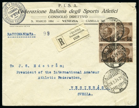 Stamp of Olympics » 1924 Chamonix 1924 FISA (Italian Ski Federation) printed envelope
