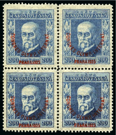 Stamp of Olympics » 1925 Prague Congress 1925 Prague Congress set of 3 in mint nh blocks of plus set on cover with special congress cancel