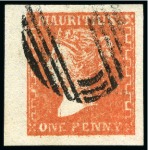 Stamp of Mauritius » 1859 Dardenne Issue (SG 41-44) 1859 Dardenne 1d dull vermilion used