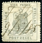 Stamp of Bechuanaland » Stellaland 1884 Used group incl. 3d Orange with "6" numeral of Christiana and ms "17/3/84" date