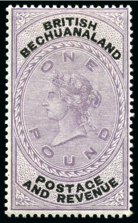 Stamp of Bechuanaland » British Bechuanaland 1888 (Jan) Unappropriated Die £1 Lilac & Black mint
