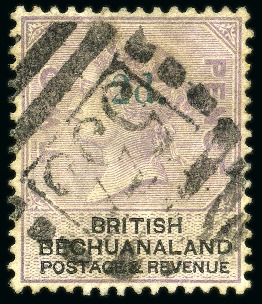 Stamp of Bechuanaland » British Bechuanaland 1888 (Sep-Nov) 2d on 2d Lilac & Black with GREEN overprint