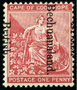 Stamp of Bechuanaland » British Bechuanaland 1893-95 1d Carmine-Red with "BECHUANALAND. / BRITISH" transposed overprint