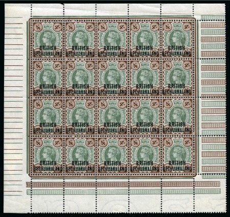 Stamp of Bechuanaland » British Bechuanaland 1891-1904 4d Green & Purple-Brown mint pane of 20,
