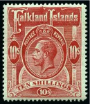 Stamp of Falkland Islands 1912-20 1d to £1 complete set of 11 values