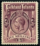 Stamp of Falkland Islands 1912-20 1d to £1 complete set of 11 values