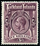 Stamp of Falkland Islands 1912-20 1d to £1 complete set of 11 values