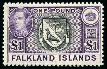 Stamp of Falkland Islands 1938-50 Pictorials, complete mint set of 18 plus extra
