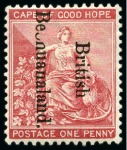 Stamp of Bechuanaland 1893-95 1d Carmine-Red (reading downwards) with overprint error reading upwards