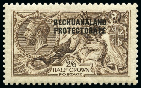 Stamp of Bechuanaland » Bechuanaland Protectorate 1914-15 Waterlow Seahorses 2s6d with double overprint (one albino)