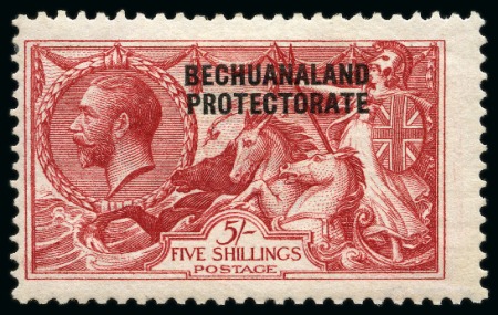 Stamp of Bechuanaland » Bechuanaland Protectorate 1914-15 Waterlow Seahorses 5s deep rose-carmine with