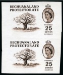 Stamp of Bechuanaland » Bechuanaland Protectorate 1961 (Oct) 25c printer's progressive proofs in 3 imperf. vertical pairs