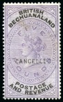 Stamp of Bechuanaland » British Bechuanaland 1888 (Jan) Unappropriated Dies 1d, 6d, 1s, 2s, 2s6d, 5s, £1 and £5 with "CANCELLED" overprint