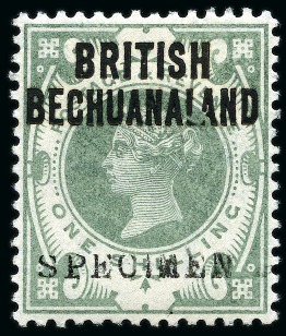 Stamp of Bechuanaland » British Bechuanaland 1891-1904 1d to 1s SPECIMEN (type GB9) set of 5