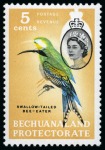 Stamp of Bechuanaland » Bechuanaland Protectorate 1961 (Oct) 2 1/2c block of four, 5c and 1R showing significant shifts of the black print