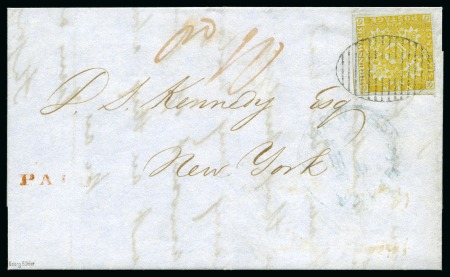 Stamp of Canada » New Brunswick 1851 3d Yellow with large margins all around showing