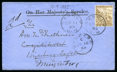 Stamp of Bechuanaland » Warren Expedition WARREN EXPEDITION: 1885 (Sep 11) Envelope from the Methuen correspondence