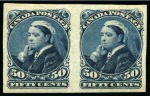 Stamp of Canada 1893 20c Vermilion and 50c prussian blue in mint imperf.
