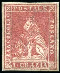 Stamp of Italian States » Tuscany 1851-60 Group of 13 stamps including 1851 1cr carmine