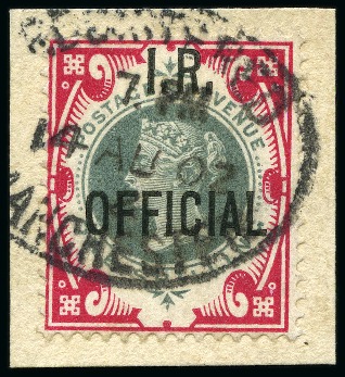 Stamp of Great Britain » Officials 1888-1901 1s green and carmine overprinted I.R./OFFICIAL