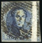 Stamp of Belgium » Belgique. 1851 Médaillons (filigrane sans cadre) - Émission 20c Bleu, VARIÉTÉS:  Lot de six exemplaires montra