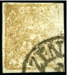 Stamp of Persia » 1868-1879 Nasr ed-Din Shah Lion Issues » 1878-79 Five Kran Stamps (SG 40-43) (Persiphila 30-37) 1878-79 5 Krans, gold bronze, types A, B, C and D