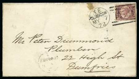 Stamp of Great Britain » 1854-70 Perforated Line Engraved 1872 (May 7) Printed lettersheet with 1870 1/2d rose plate 9