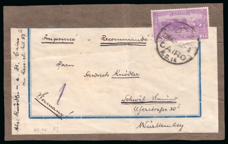 Stamp of Egypt » Commemoratives 1926 Agricultural and Industrial Exhibition in Cairo, 200m violet single franking on parcel label
