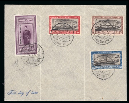 Stamp of Egypt » Commemoratives 1926 Inauguration of Port Said, complete set of four tied on an unaddressed envelope on FDI
