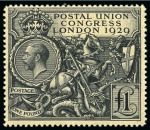 Stamp of Great Britain » Collections 1902-29, Mostly mint collection in a stockbook incl. Seahorses, PUC £1, etc.