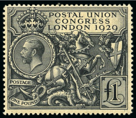 Stamp of Great Britain » Collections 1902-29, Mostly mint collection in a stockbook incl. Seahorses, PUC £1, etc.