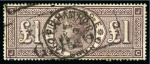 Stamp of Great Britain » 1855-1900 Surface Printed 1884 Wmk Crowns £1 Brown-Lilac JC, two used examples