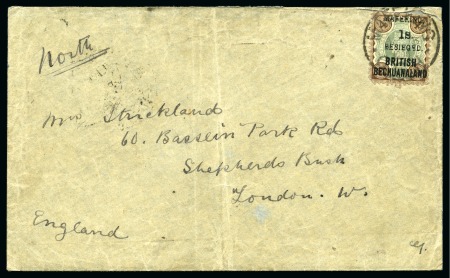 Stamp of Bechuanaland » Postal History & Cancellations MAFEKING: 1900 (Apr 13) Envelope with Mafeking 1900 1s on 4d green & brown  via CROCODILE POOLS