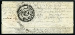 Stamp of France » Guerre de 1870-1871 Pli confié du MONTGOLFIER avec 20c Lauré obl. losange BES P (Besançon à Paris), rare càd convoyeur-station Pontarlier (Doubs) pour Vierville, càd perlé au dos Viervile s Mer 03.11.70, superbe, très rare, signé 