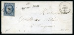 Stamp of France 1849 25c bleu obl. PC, cursive 20 Aisey sur Seine, càd Chatillon sur Seine 20.02.1852 sur lettre pour Baigneux, arr. 21.02 au dos, TB, signé Baudot