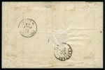 Stamp of France 1F Empire obl. étoile sur lettre de Paris 12.06.1854 pour Chartres, arr. 13.06 au dos TB, signé Baudot