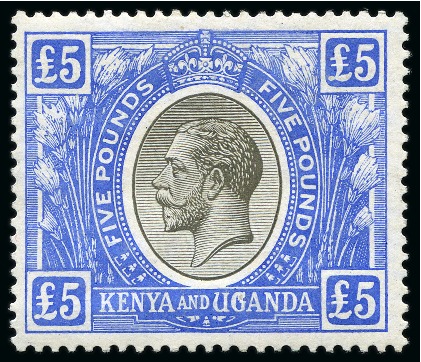 Stamp of Kenya, Uganda and Tanganyika » Kenya, Uganda and Tanganyika 1922-27 £5 Black & Blue mint og