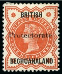 Stamp of Bechuanaland » Bechuanaland Protectorate 1890 1/2d Vermilion 15mm overprint mint & used and 17mm overprint mint