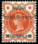 Stamp of Bechuanaland » Bechuanaland Protectorate 1890 1/2d Vermilion 15mm overprint mint & used and 17mm overprint mint