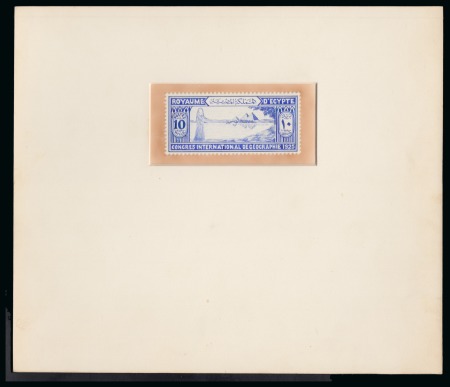 Stamp of Egypt » Commemoratives 1925 International Geographical Congress, 10m blue, hand-drawn artist essay in pen and ink